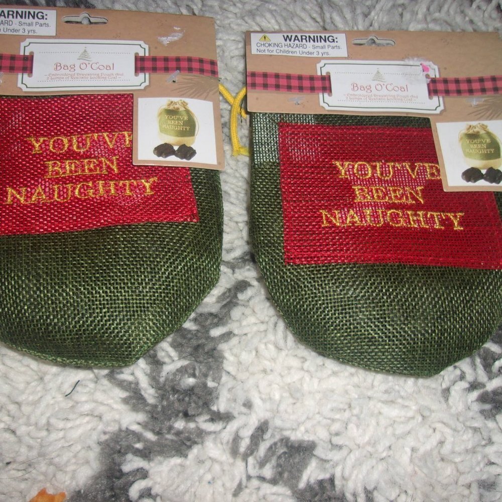 Lot of 2 packages of You've been naughty bag of coals. Great gag gift! New